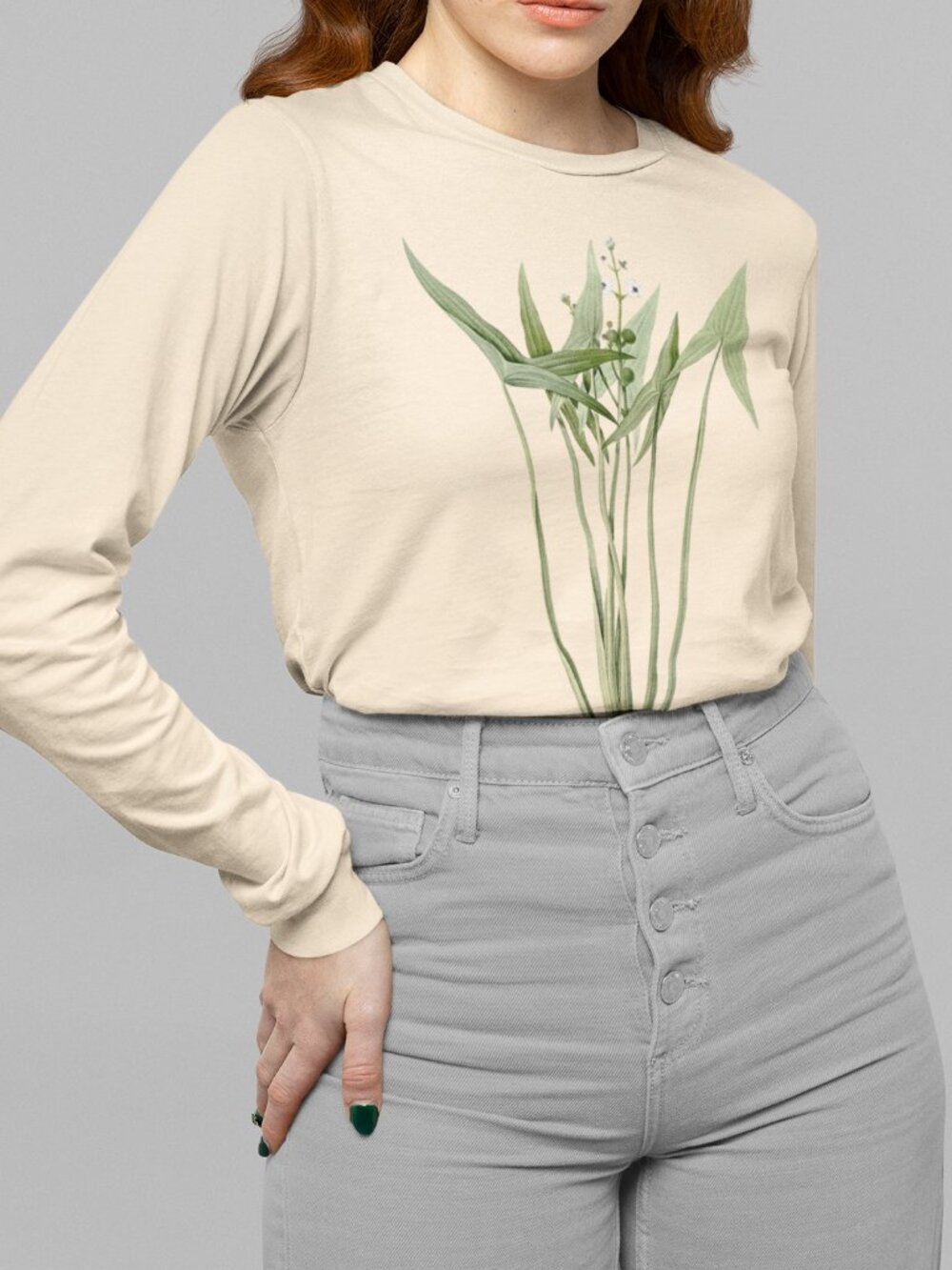 Arrowhead Vintage Floral Print Long Sleeve Graphic Tee T-shirt S-XXL